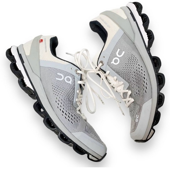 On Cloud women’s Cloudsurfer Glacier Gray Black-running shoes size 6.5 - Picture 4 of 11